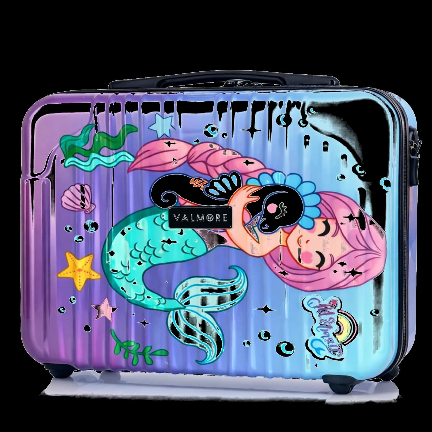 VALMORE Mermaid Printed Hard Shell Vanity Case for Girls